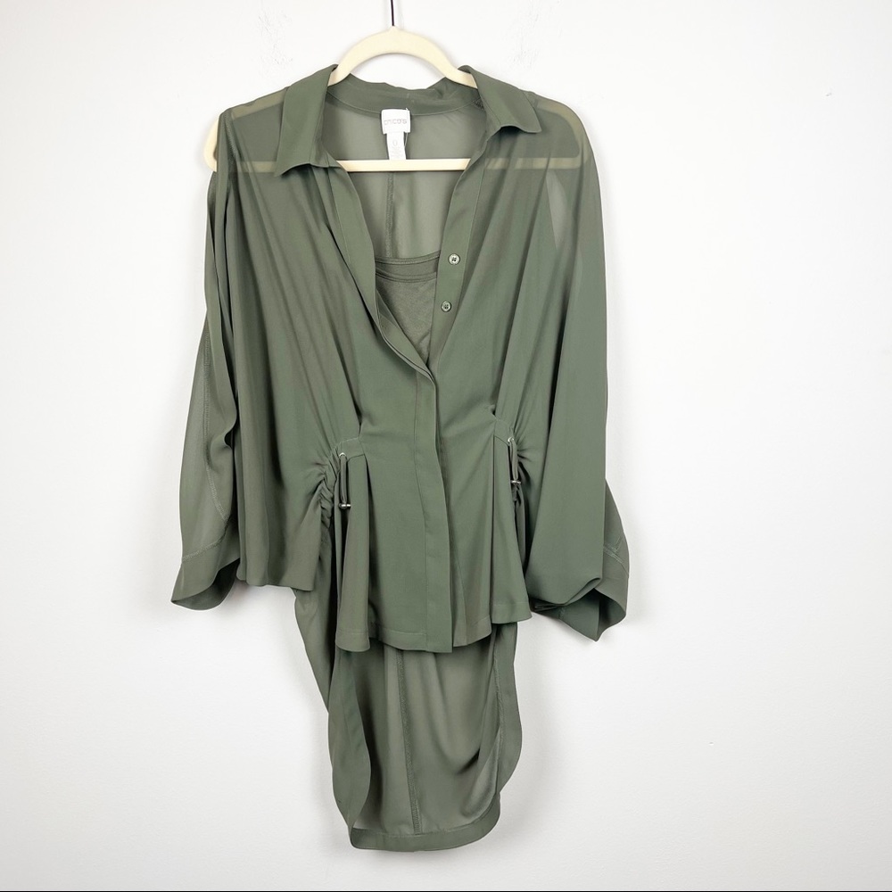 Chicos High Low‎ Olive Green Tunic Top